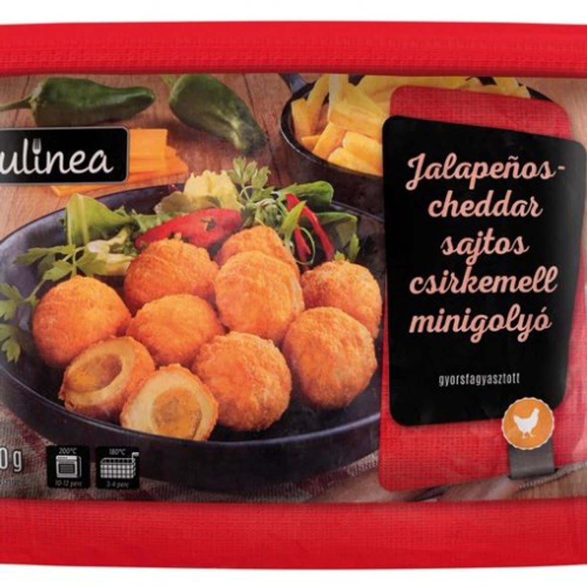 Culinea Jalapeno cheddar csirkemell minigolyó, fagyasztott, 500 g