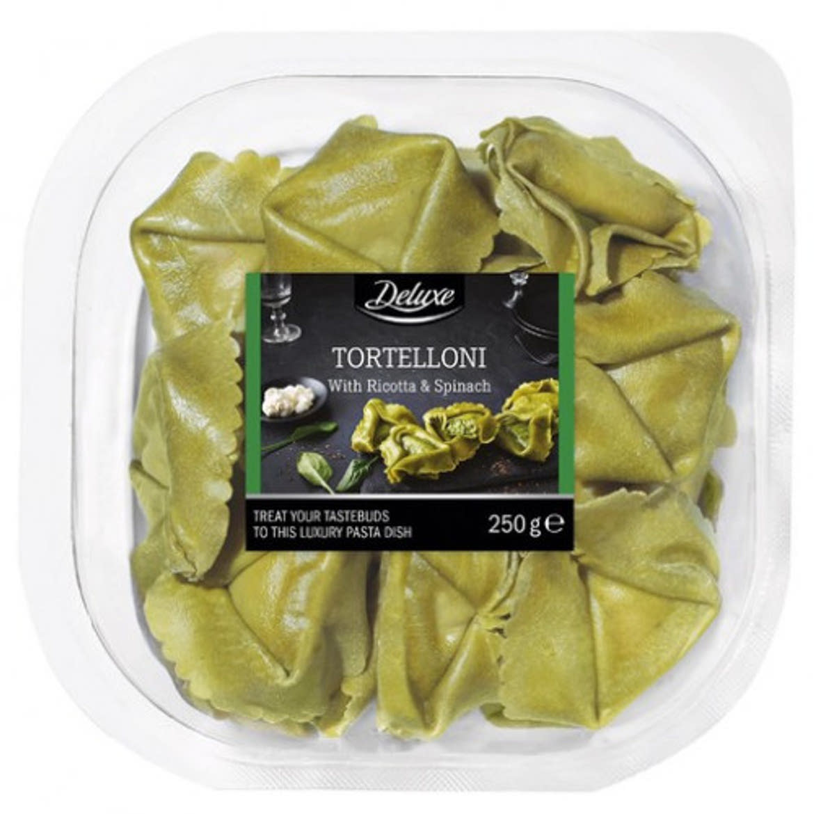 Deluxe Töltött friss tészta Tortelloni sacchettini csiperkegombával, ízletes vargányával és nyári szarvasgombával töltve, 250 g