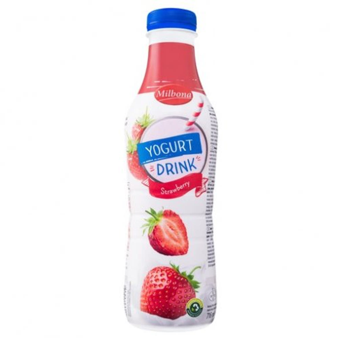 Milbona Gyümölcsös ivójoghurt eper-banán, 750 ml