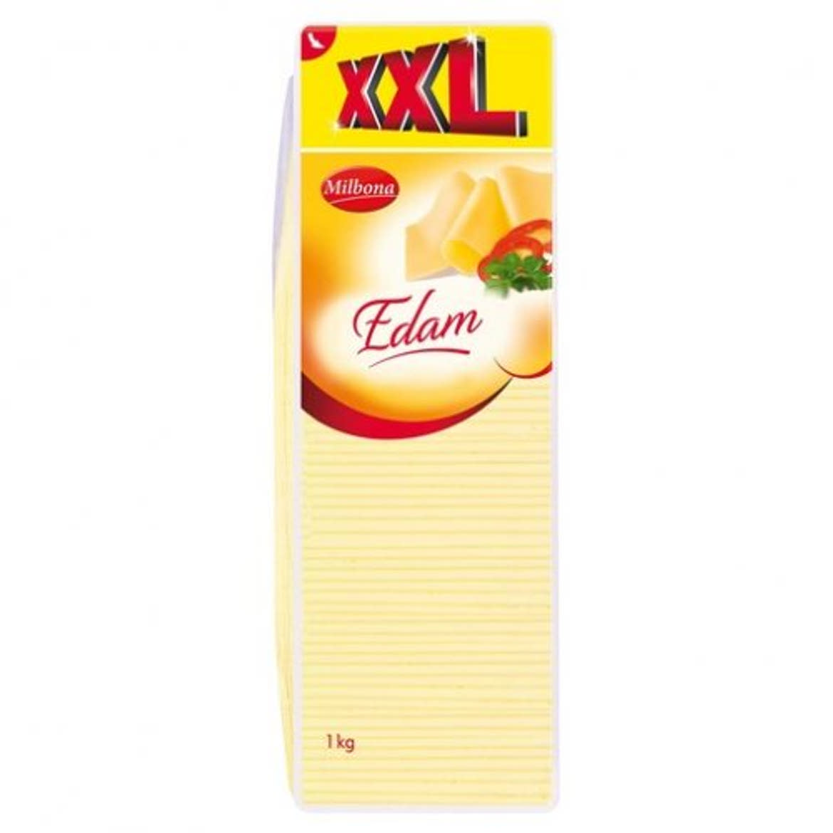 Milbona Szeletelt XXL Edámi sajt, 1 kg