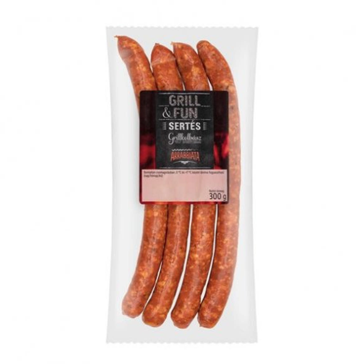 Grill & fun Sertés grillkolbász arrabiata, 300 g