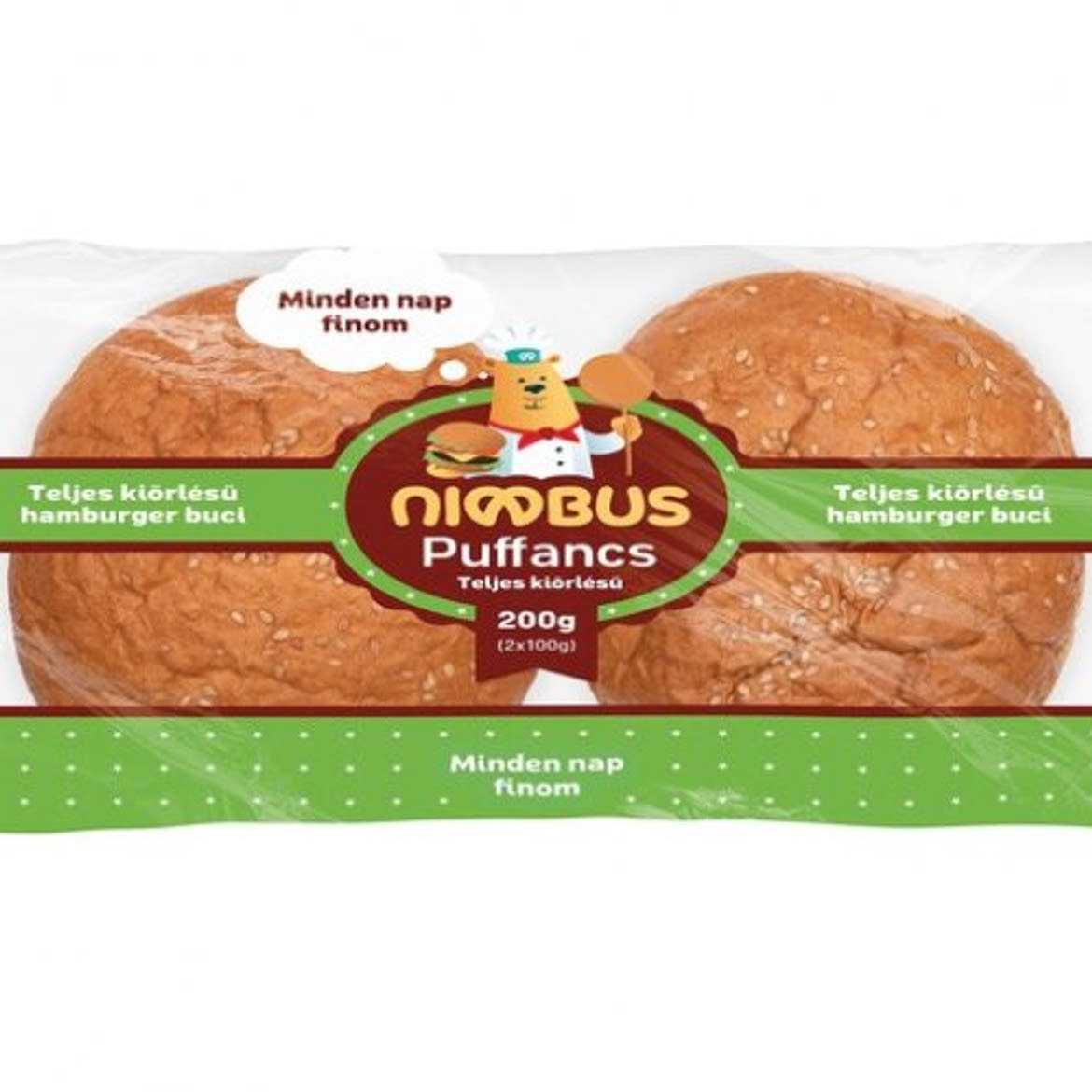 Nimbus Hamburger buci teljes kiőrlésű búzalisztből 2x100 g, 200 g