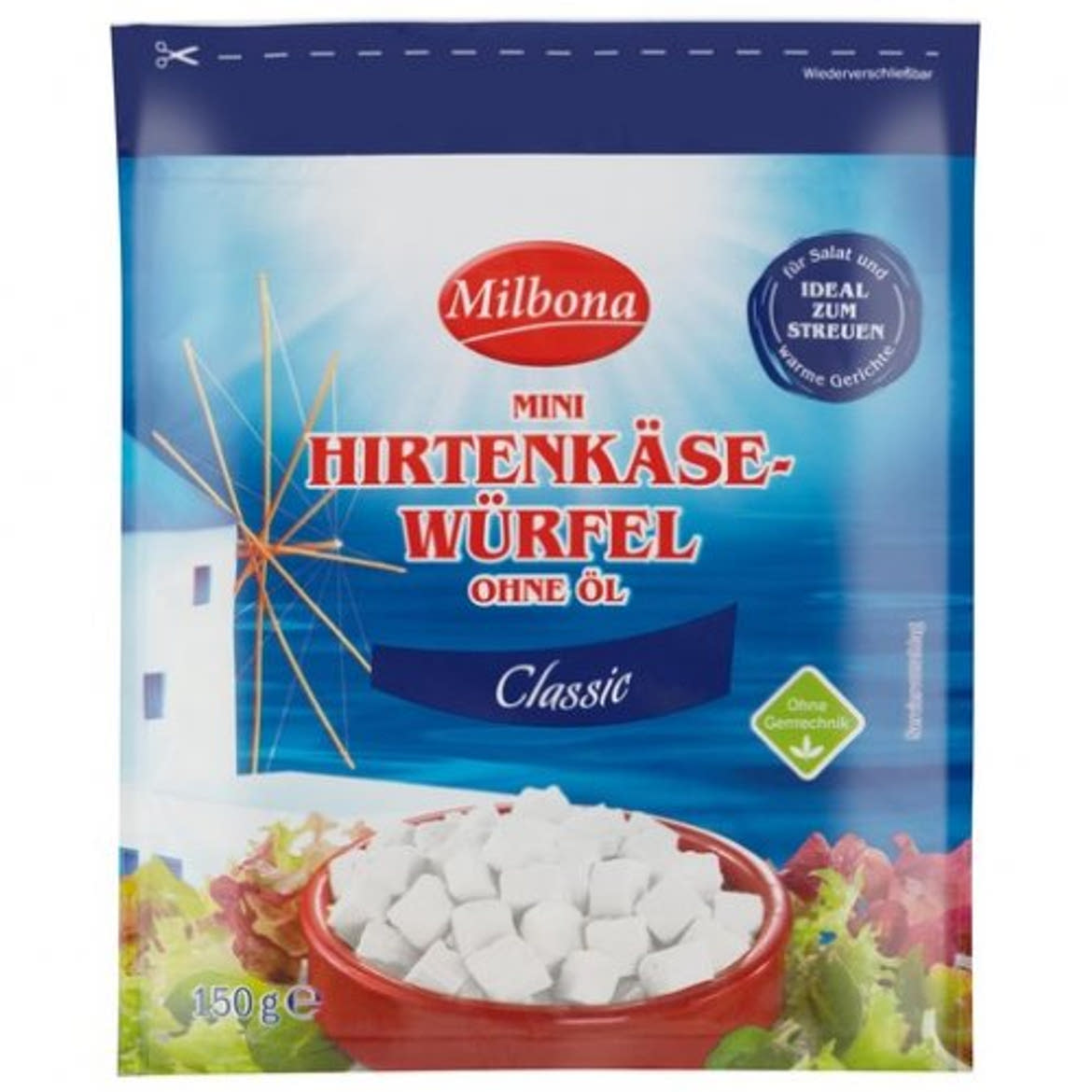 Milbona Mini sajtkockák natúr 150g