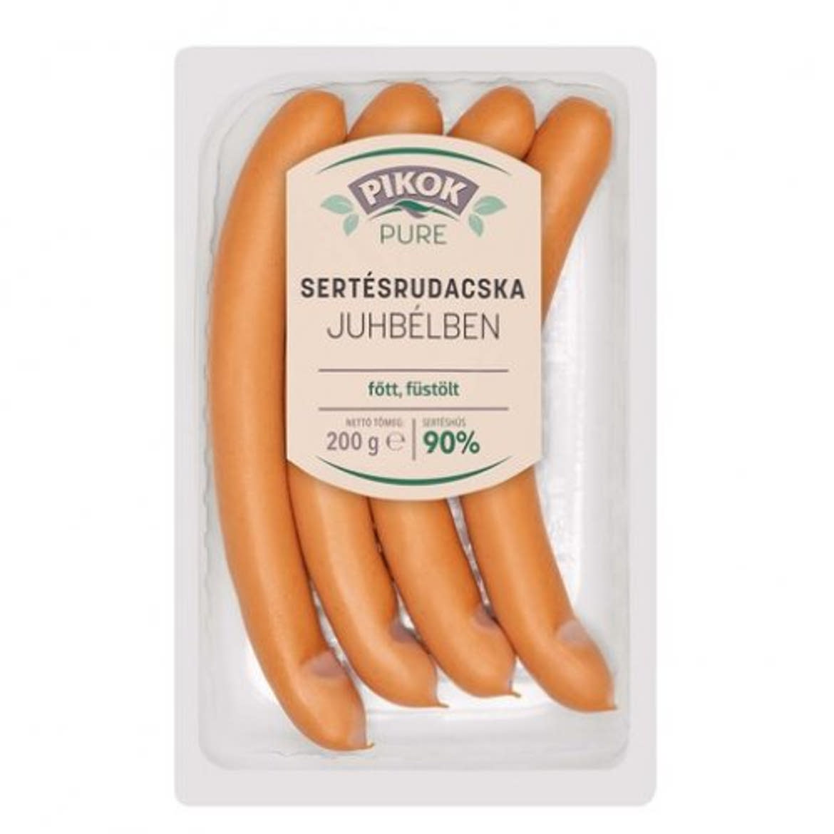 PIKOK PURE Sertés rudacska "Bécsi"juhbélben, főtt, füstölt, 200 g