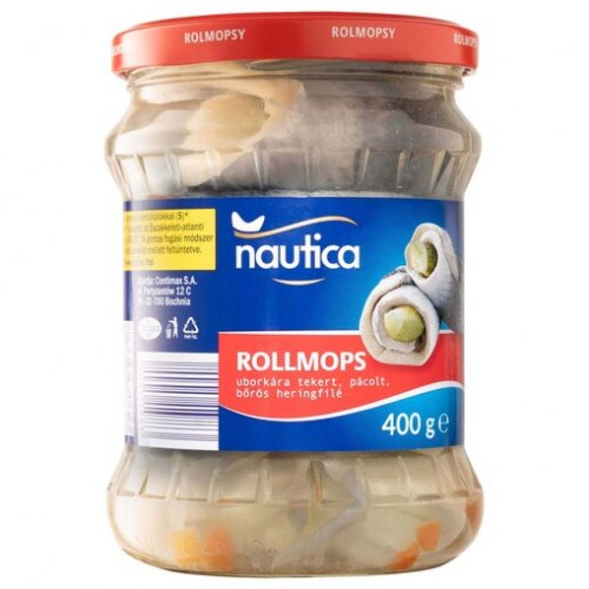 Nautica pácolt Hering Rollmops, 400 g/ 220 g