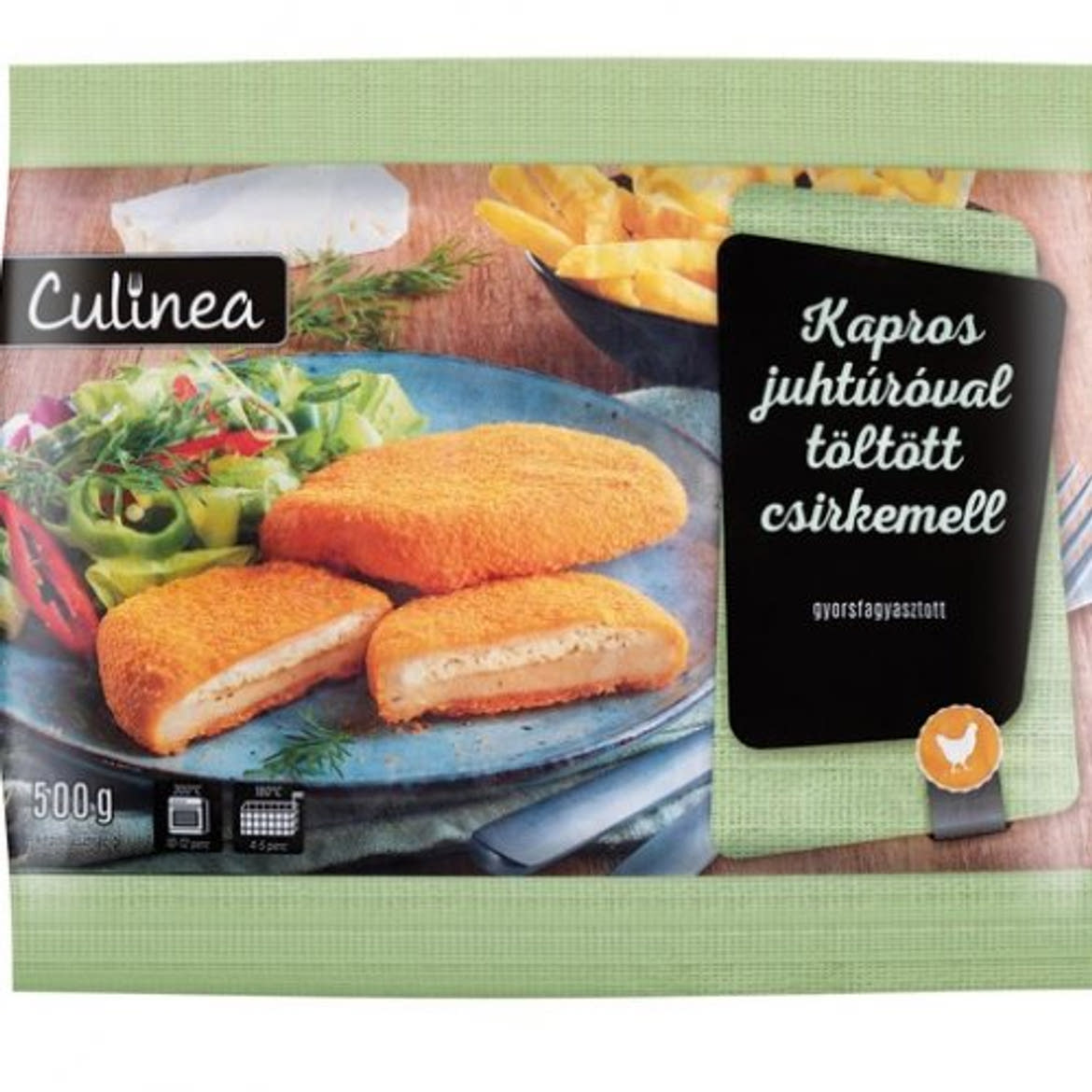 Culinea Kapros-juhtúróval töltött csirkemell, fagyasztott, 500 g