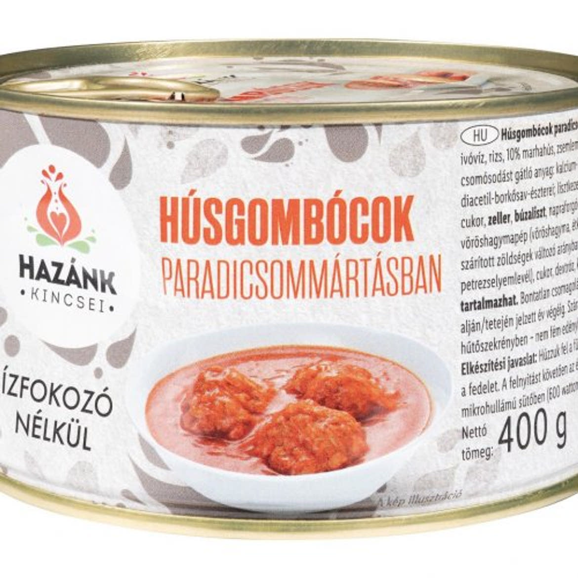 HAZÁNK KINCSEI Baromfi húsgombócok marhahússal paradicsommártásban, 400 g