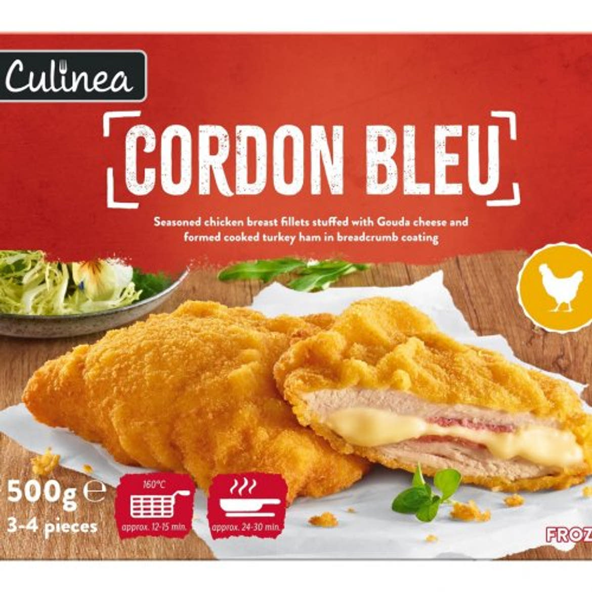 Culinea Csirke Cordon Bleu 3-4 db, fagyasztott, 500 g