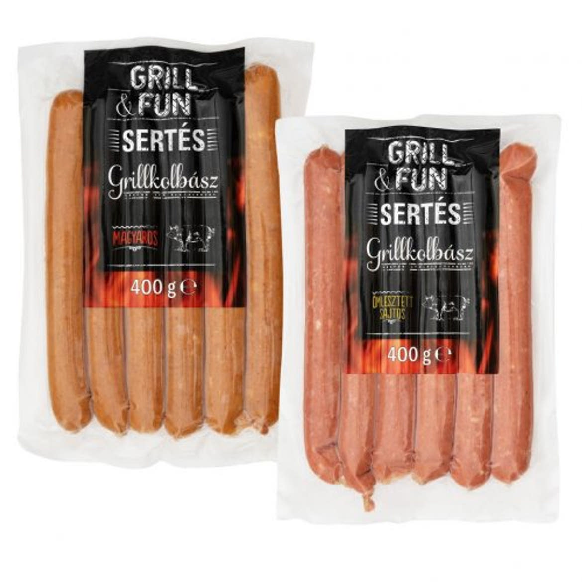 Grill&fun grillkolbasz zöldfűszeres, 400 g