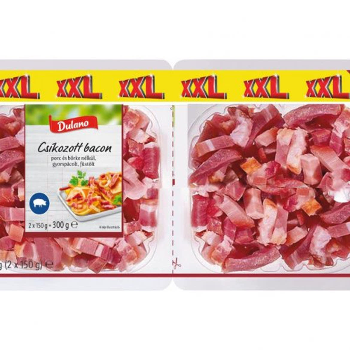 Dulano Csíkozott bacon XXL 2x150 g, 300 g