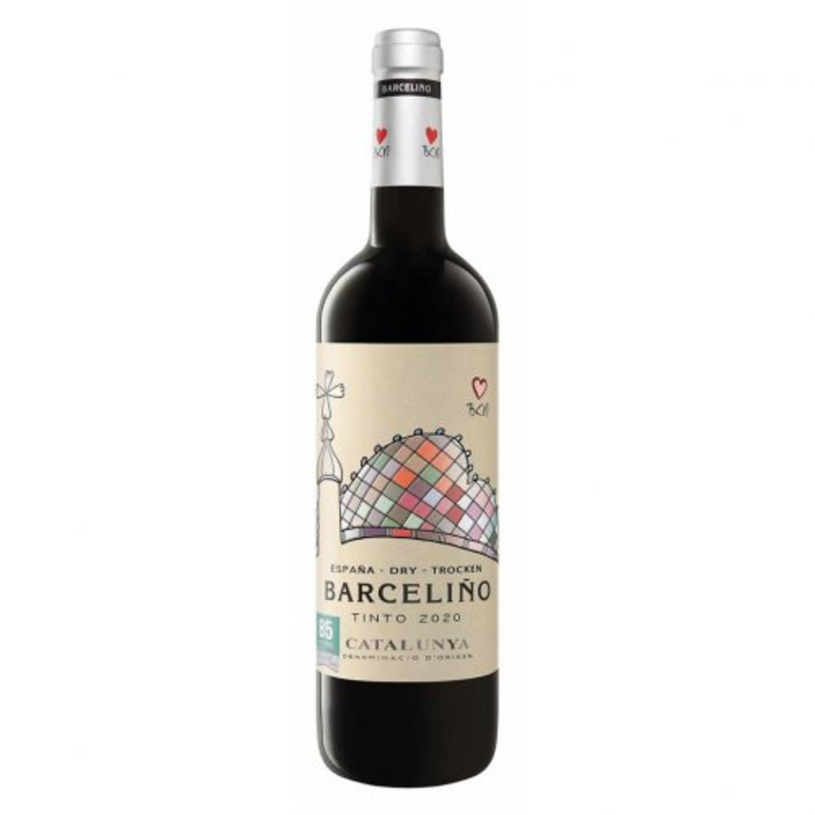 Barcelino Tinto Catalunya mediterrán száraz vörösbor 13,5 %, 0,75 L