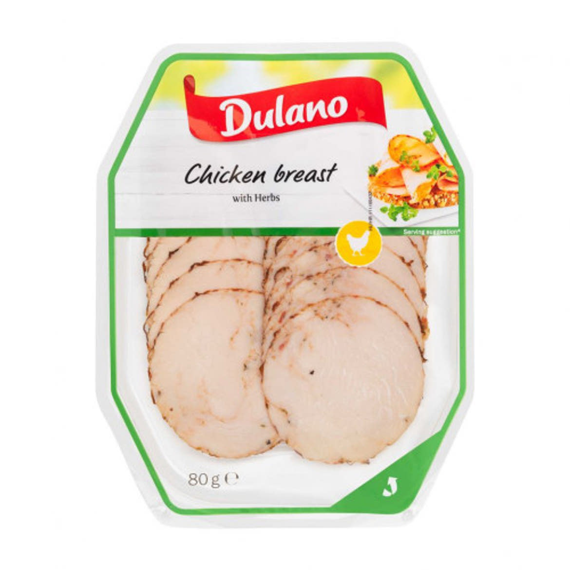 Dulano sült csirkemell sonka fűszernövényekkel, 80 g