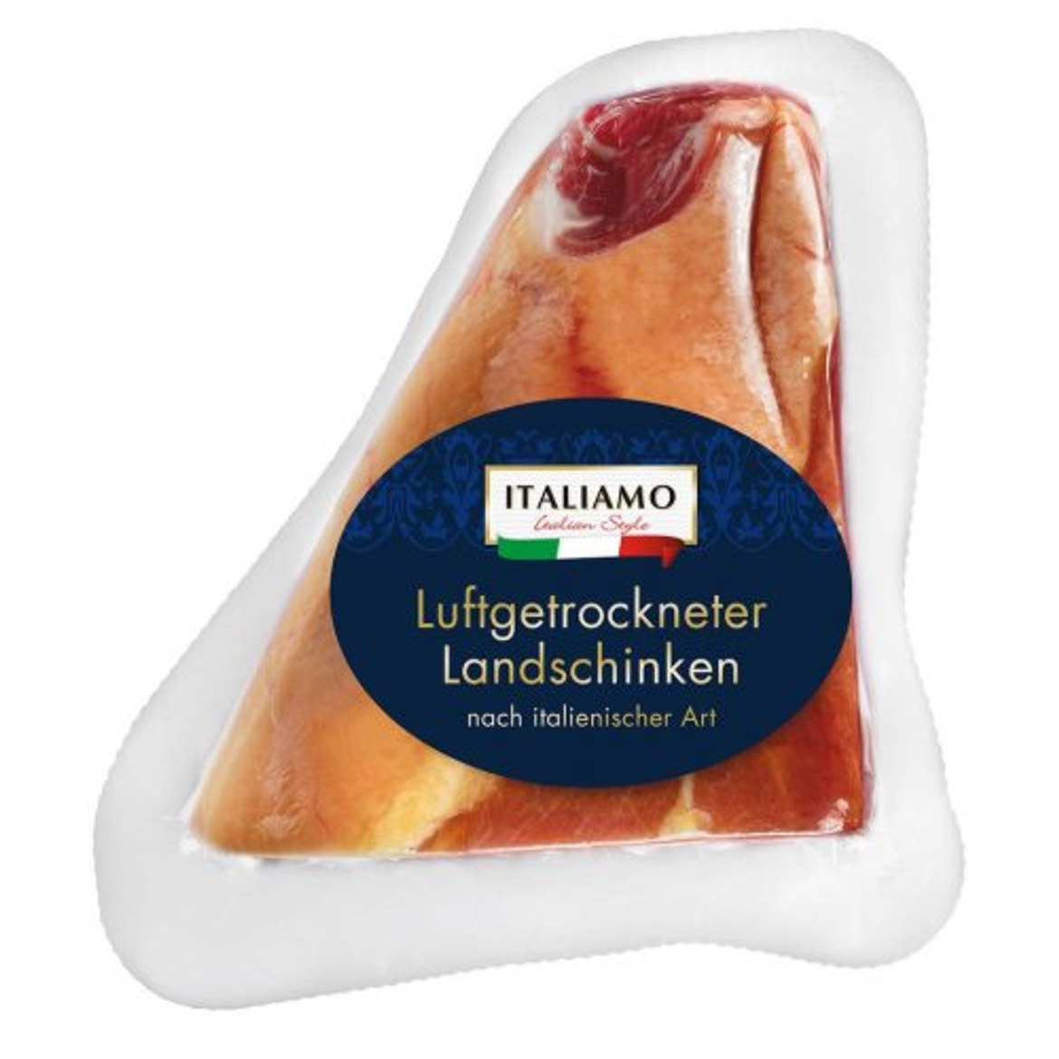 Italiamo Prosciutto crudo 8 hónapig érlelt Szárított, nyers, darabolt sertéshúskészítmény sertéscombból, 1 kg