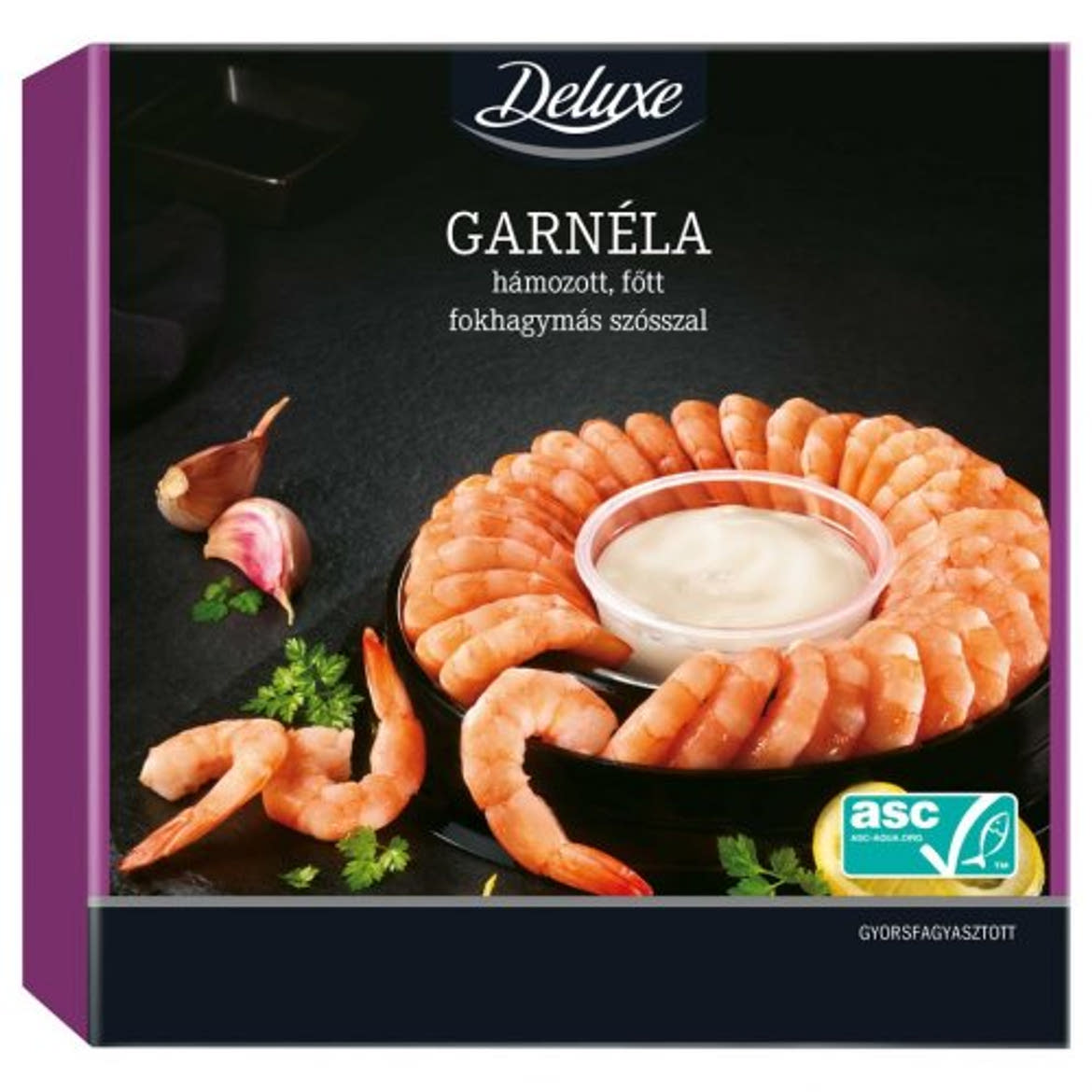 Deluxe garnéla fokhagymás, fagyasztott, 300 g