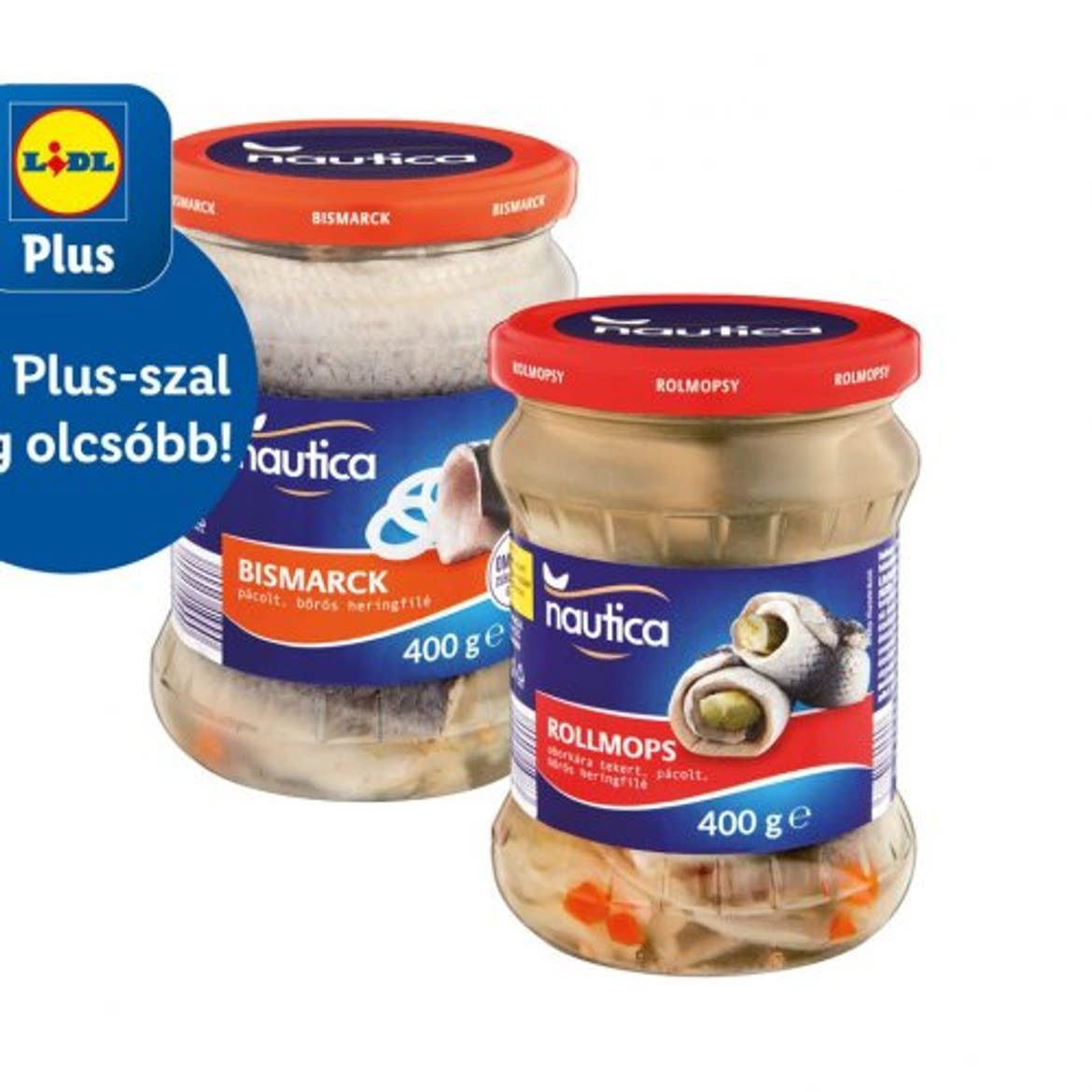 Nautica pácolt Hering Bismarck, 400 g/ 220 g