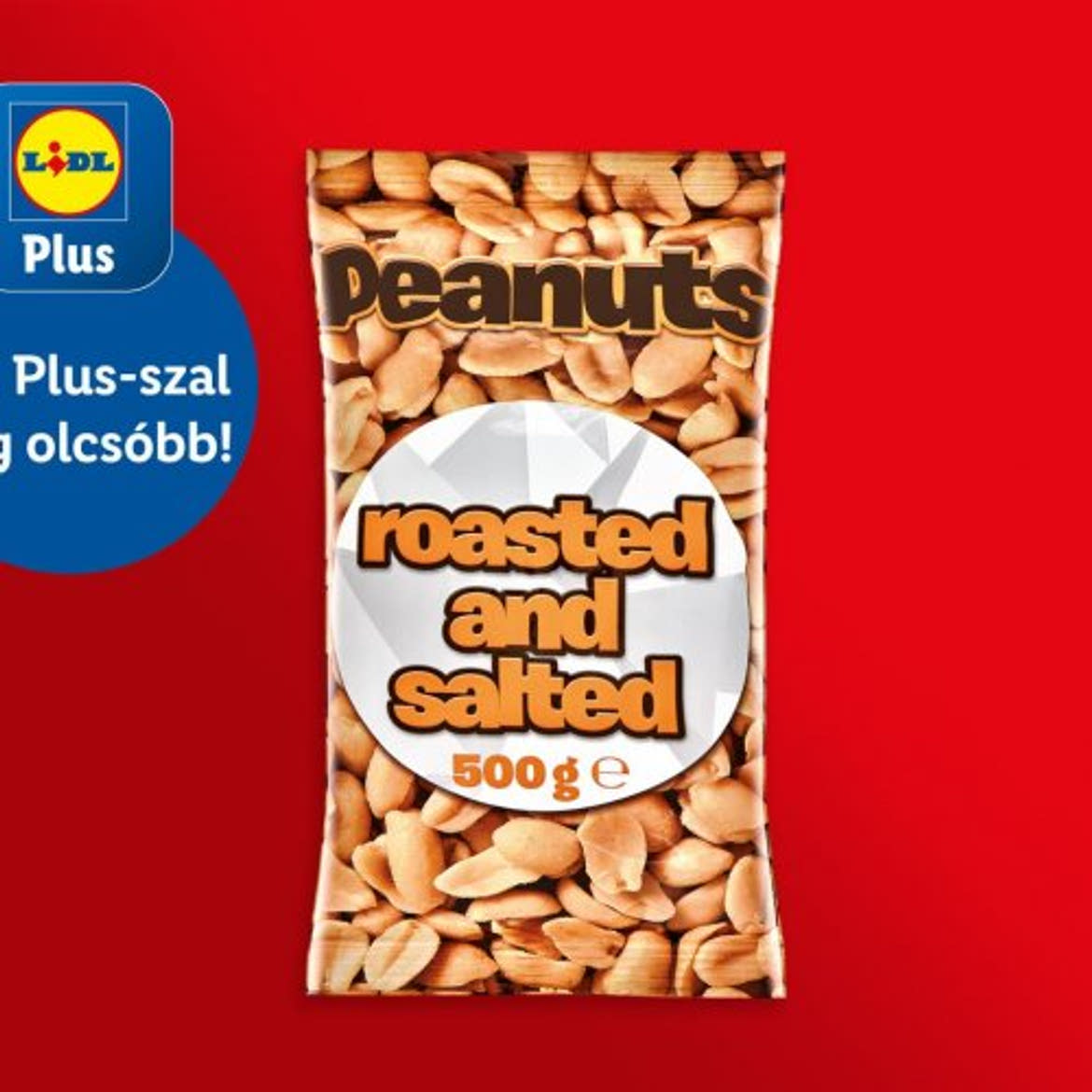 Földimogyoró, pörkölt, sózott, felezett, 500 g