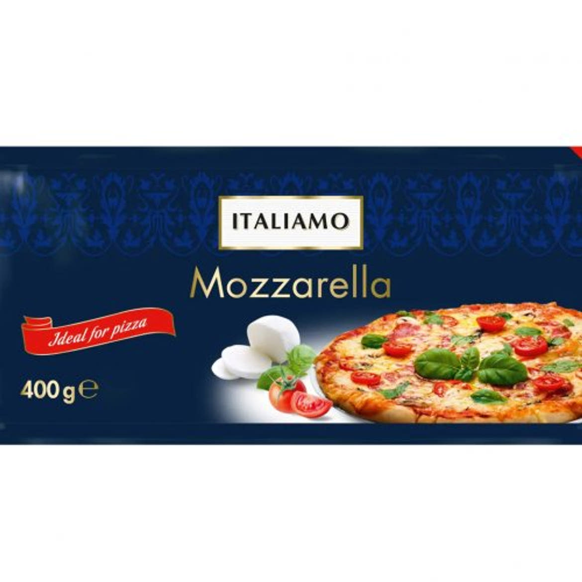 Italiamo Italian Style Mozzarella pizzafeltét félkemény, 400 g