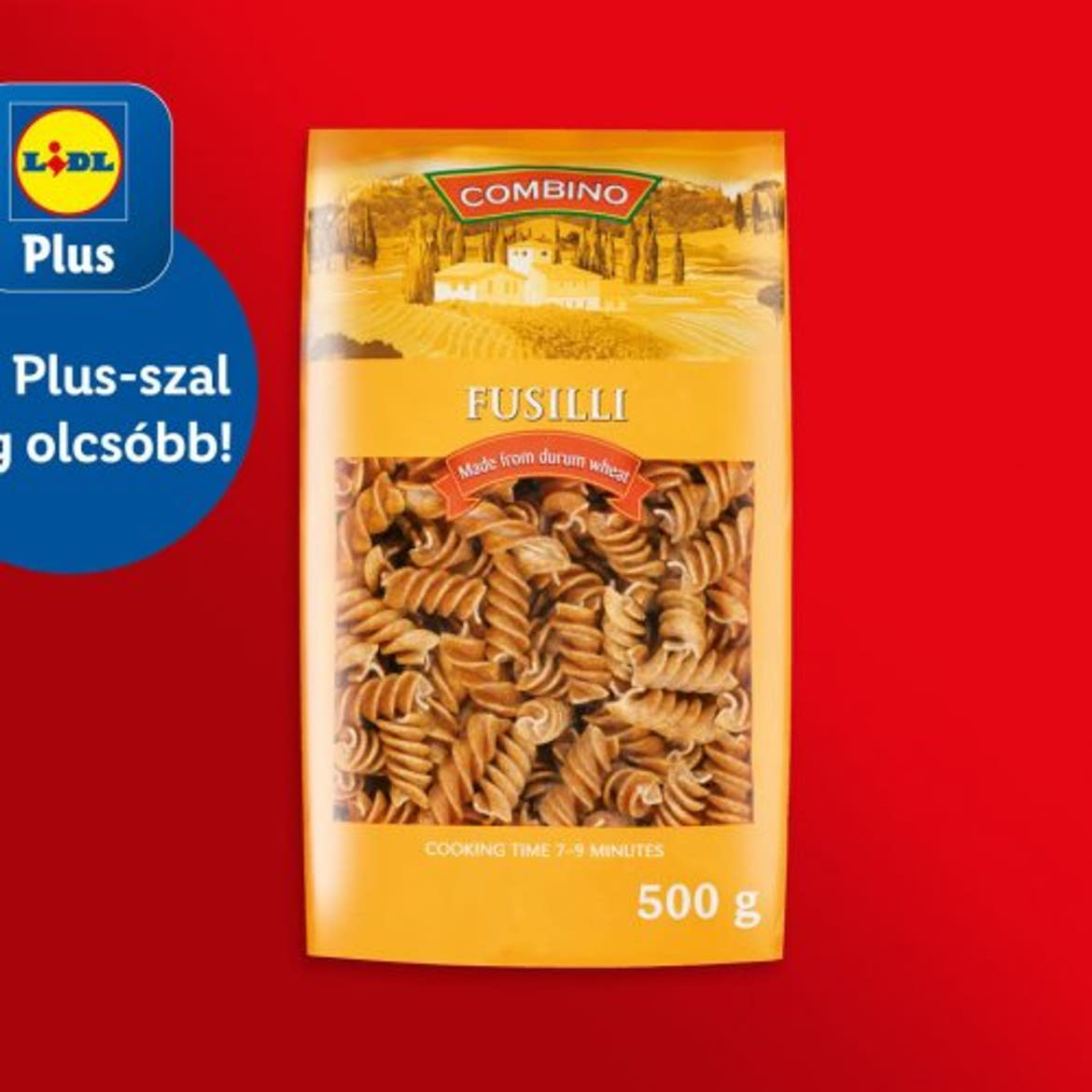 COMBINO Fusilli teljes kiőrlésű, 500 g