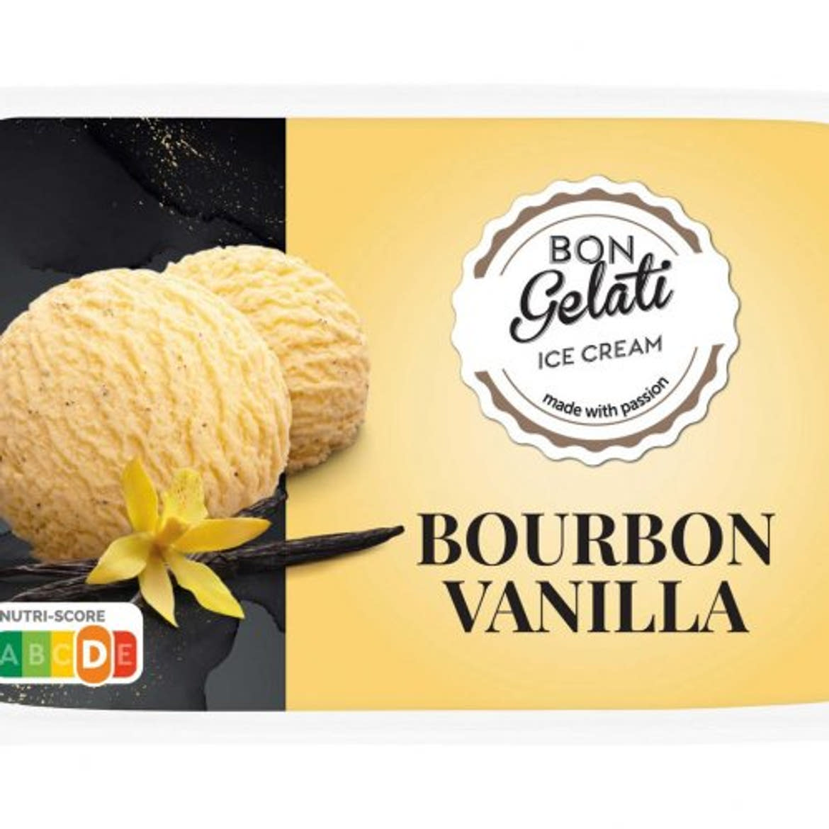 BON Gelati Bourbon vaníliás jégkrém, gyorsfagyasztott, 2500 ml / 1250 g