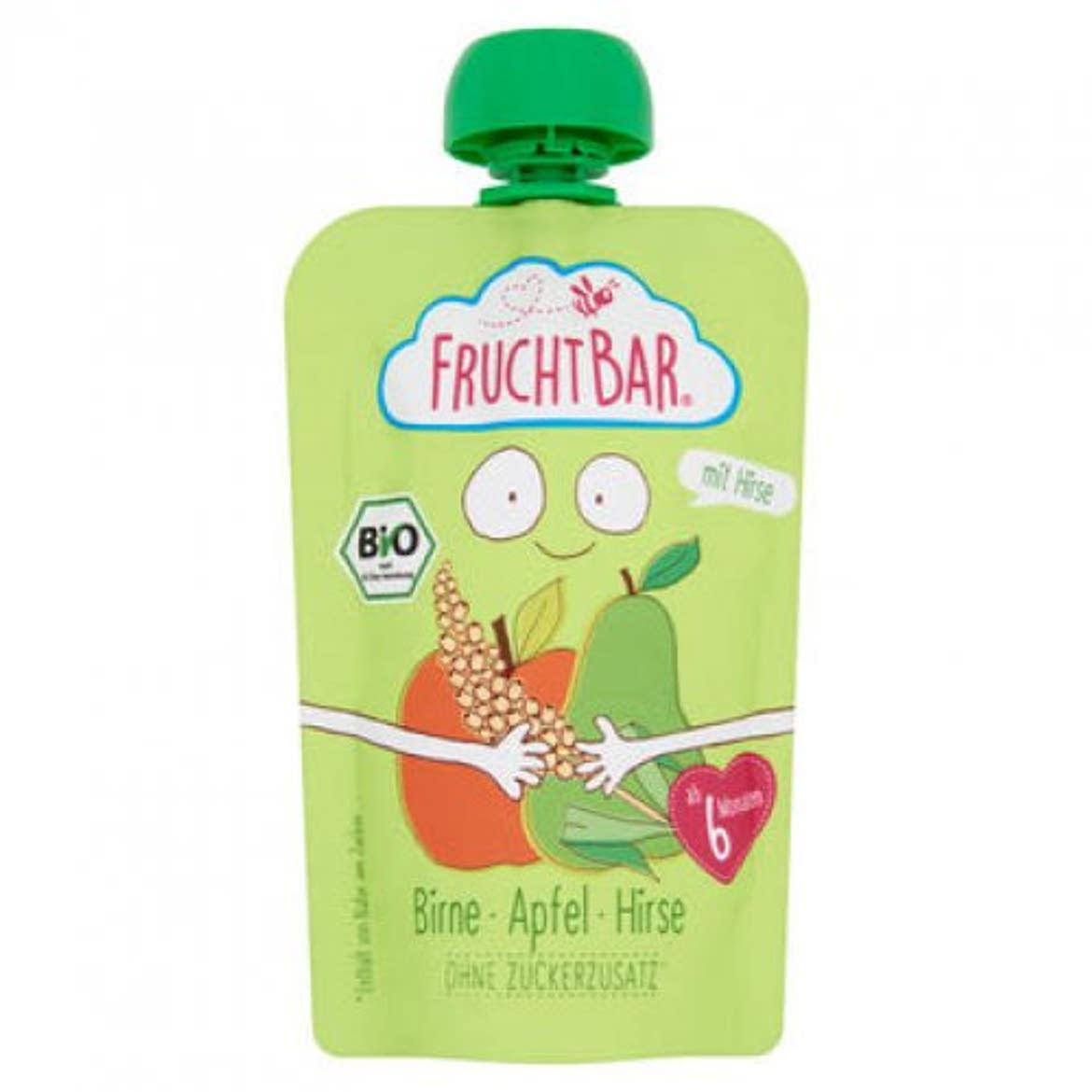 Fruchtbar Bio Gyümölcspüré Körte- Alma- Köles 6 Hónapos Kortól - 100 g