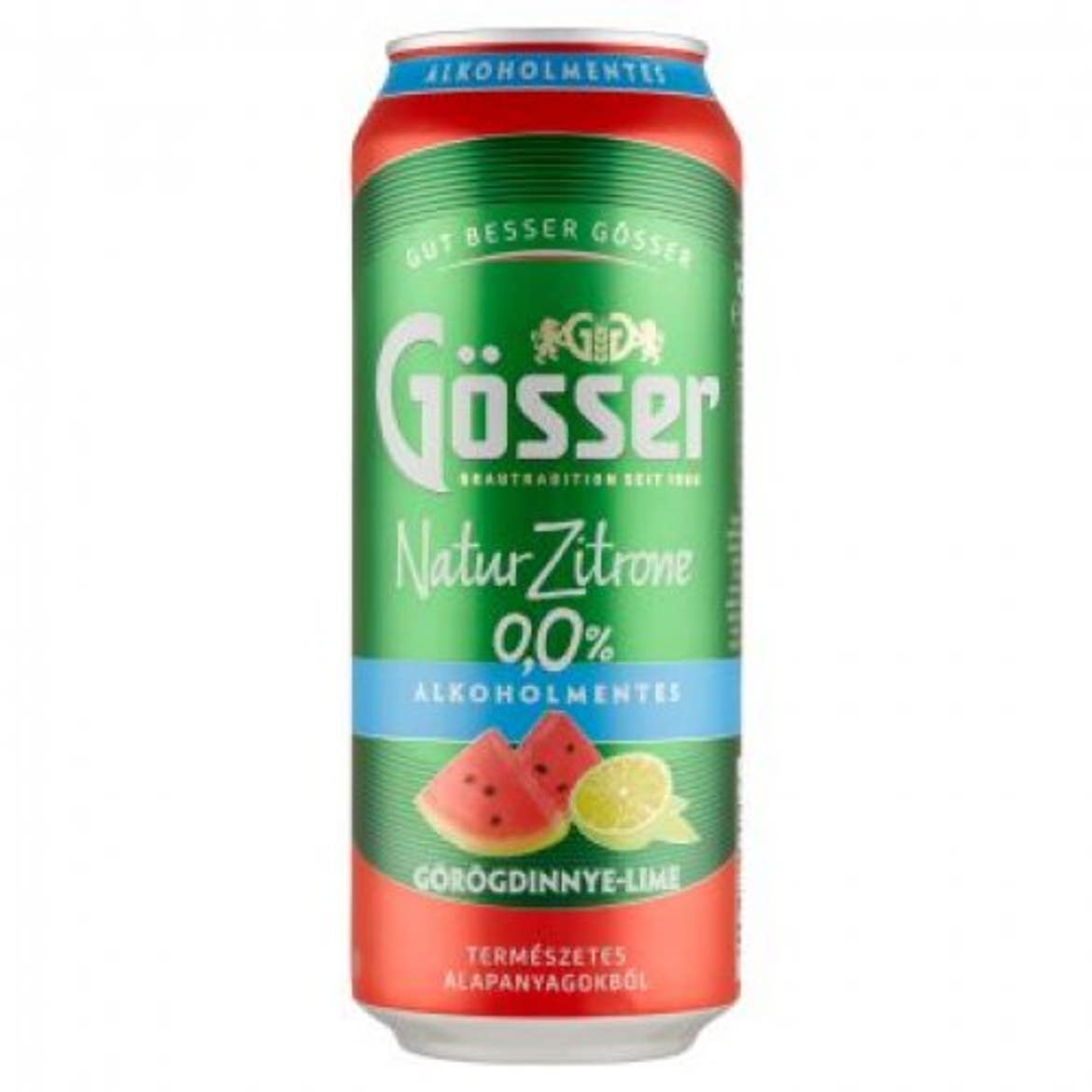GÖSSER Natur Zitrone Radler, görögdinnye-lime, 0%, + betétdíj, 0,5 L