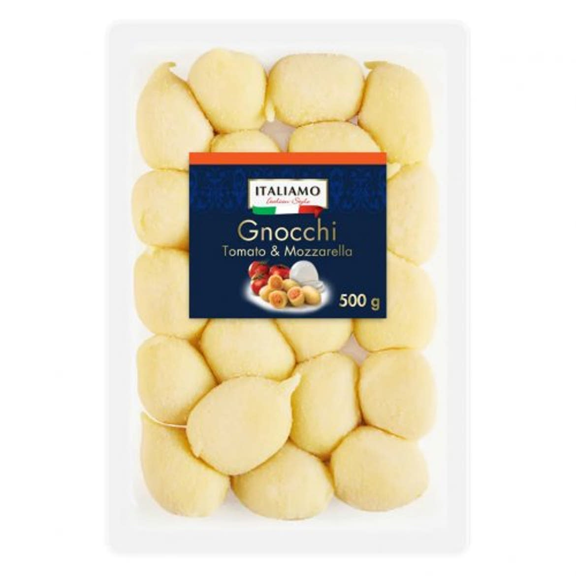 Italiamo / italian style Gnocchi, Friss burgonyatészta paradicsomos- mozzarellás töltelékkel, 500 g