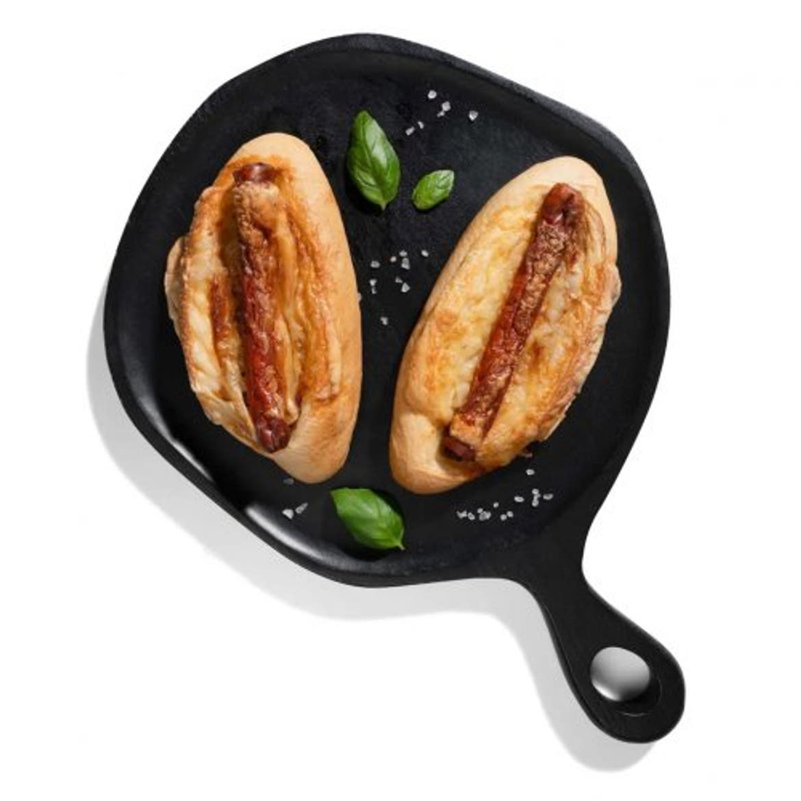 Grillkolbászos édes mustáros csónak sajttal, 120 g