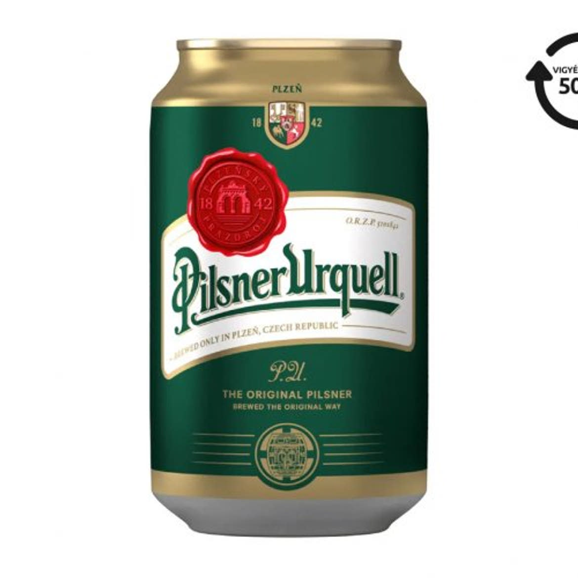 Pilsner Urquell minőségi dobozos világos sör 4,4%, + betétdíj, 0,33 L