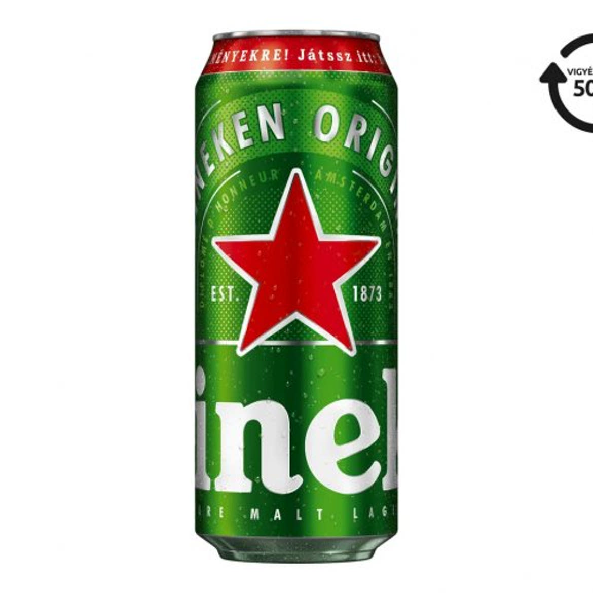 Heineken minőségi világos dobozos sör, 5%, + betétdíj, 0,5 L