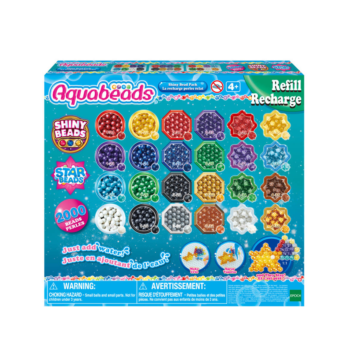 Aqua Beads fényes gyöngyök utántöltõ szett 2000 db-os