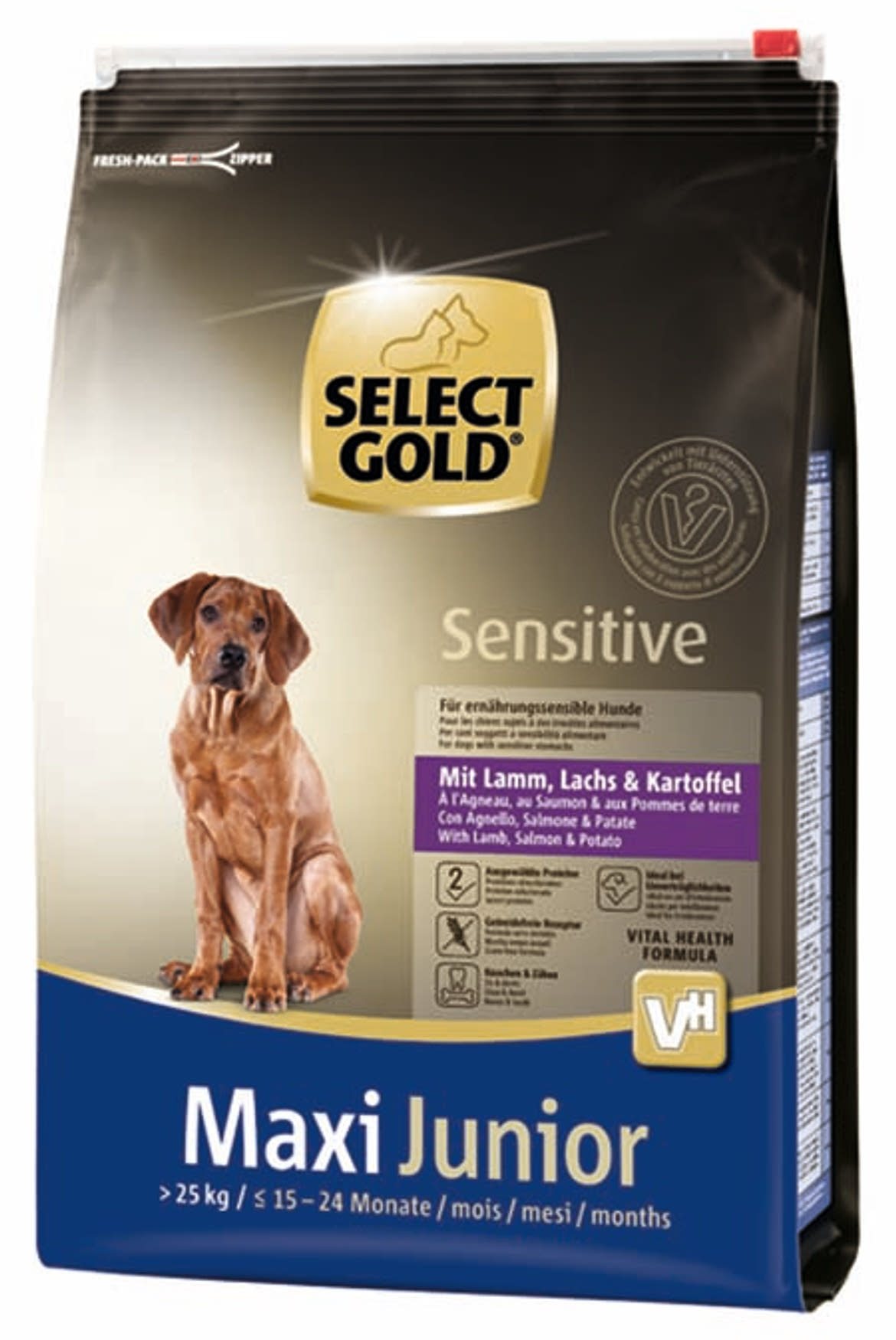 SELECT GOLD Sensitive kutya szárazeledel maxi junior bárány