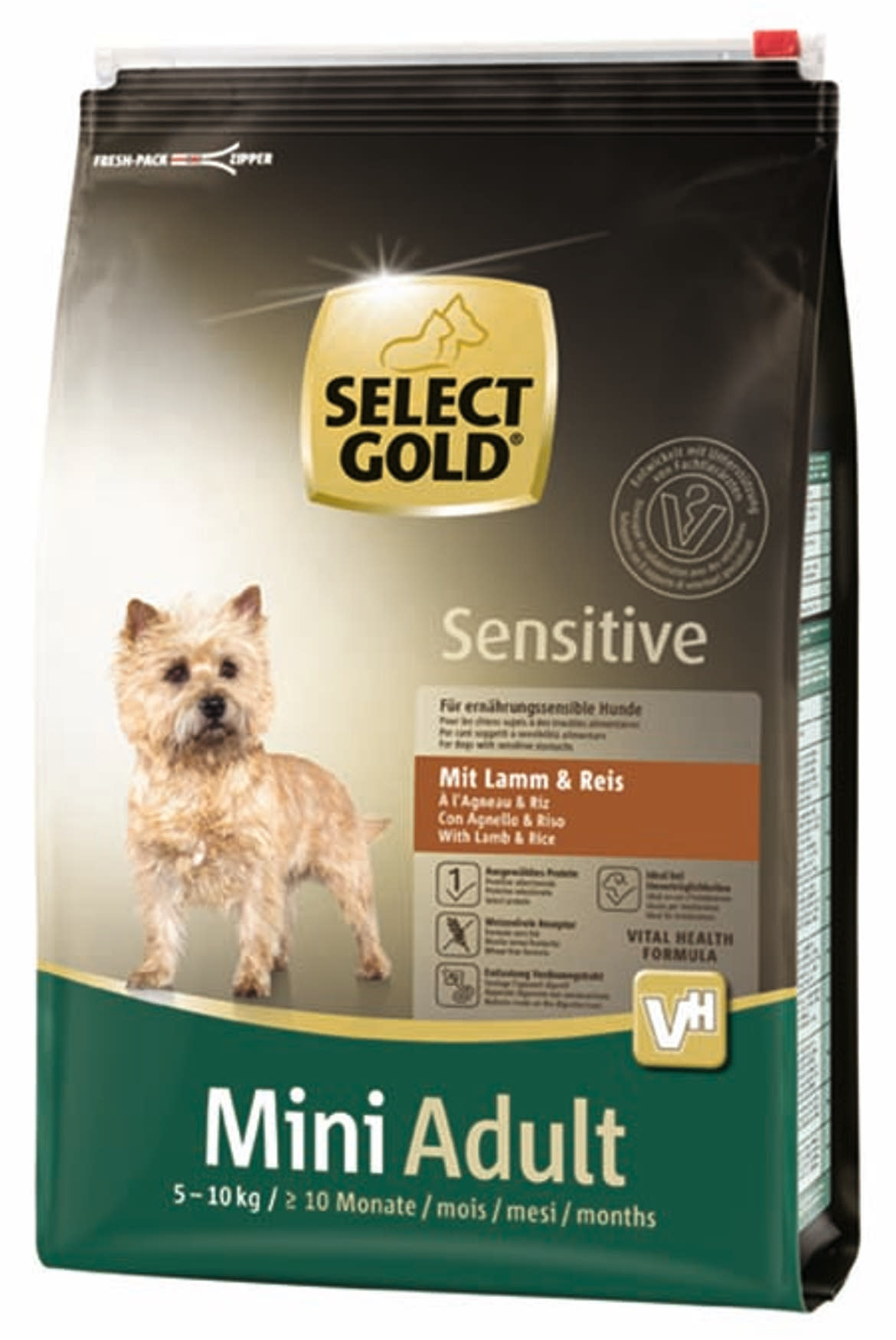 SELECT GOLD Sensitive kutya szárazeledel mini adult bárány