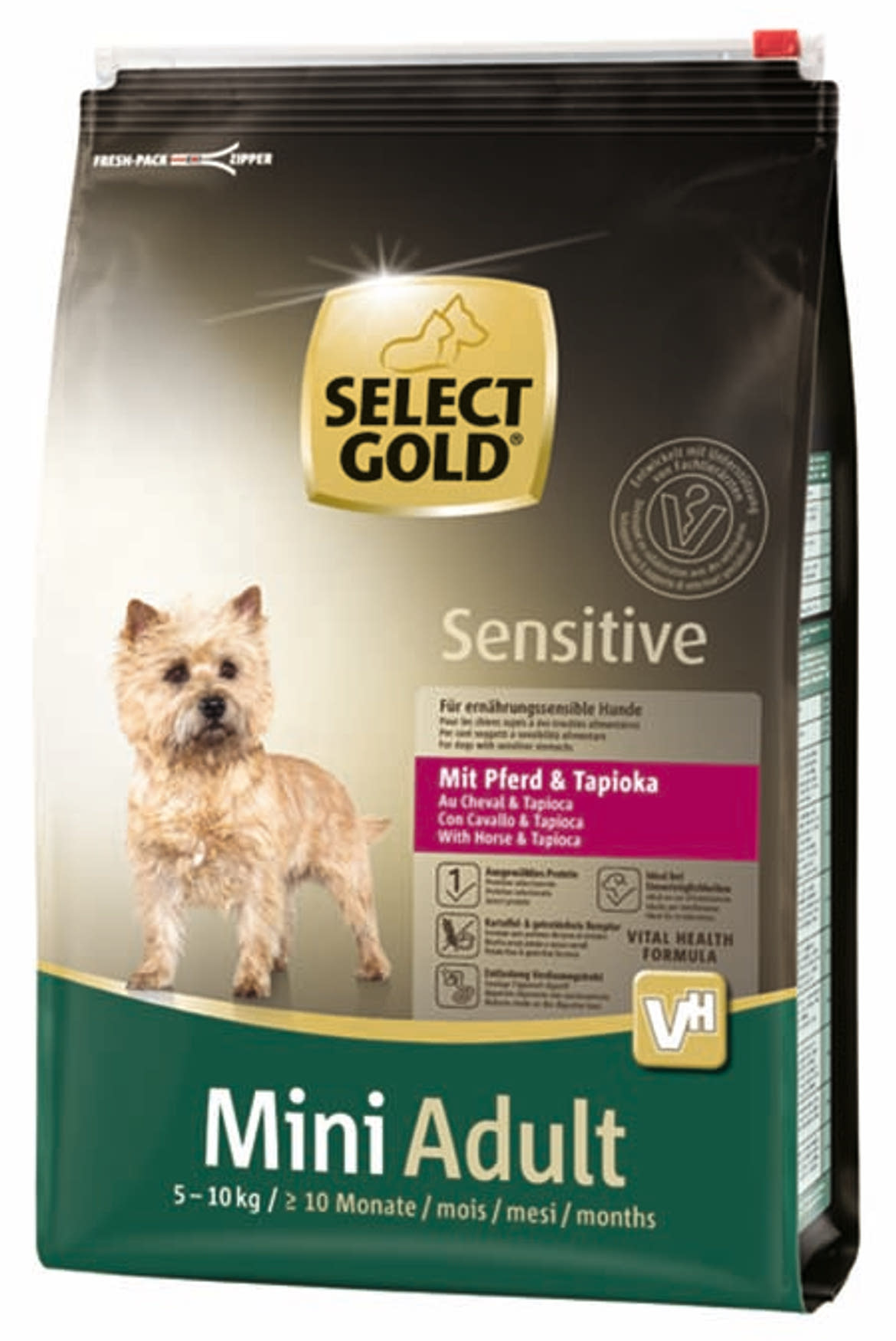 SELECT GOLD Sensitive kutya szárazeledel mini adult ló& tápióka