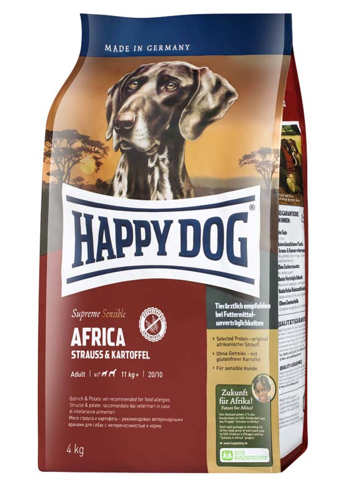 Happy Dog Supreme száraz kutyaeledel Sensitive Africa