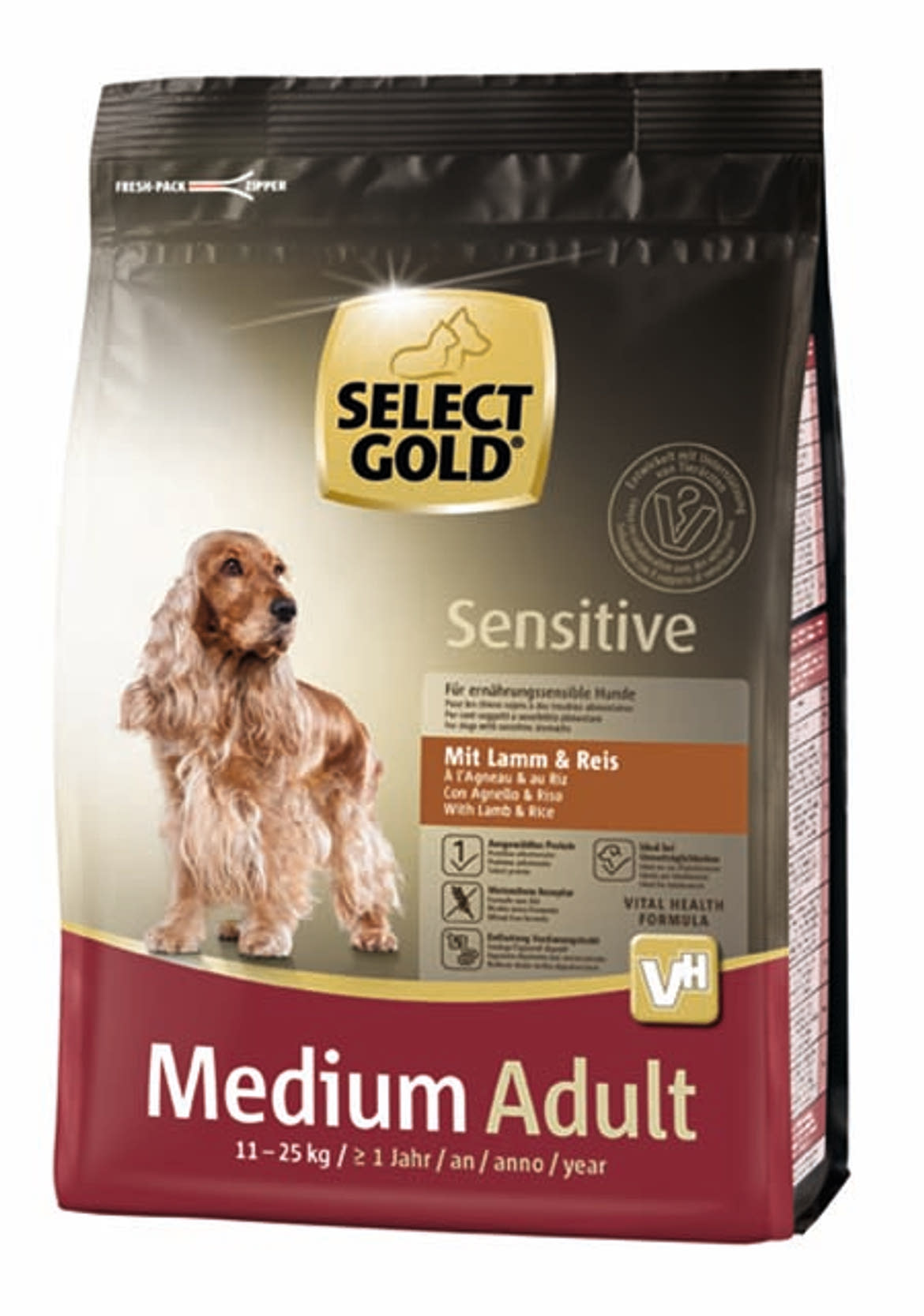 SELECT GOLD Sensitive kutya szárazeledel medium adult bárány
