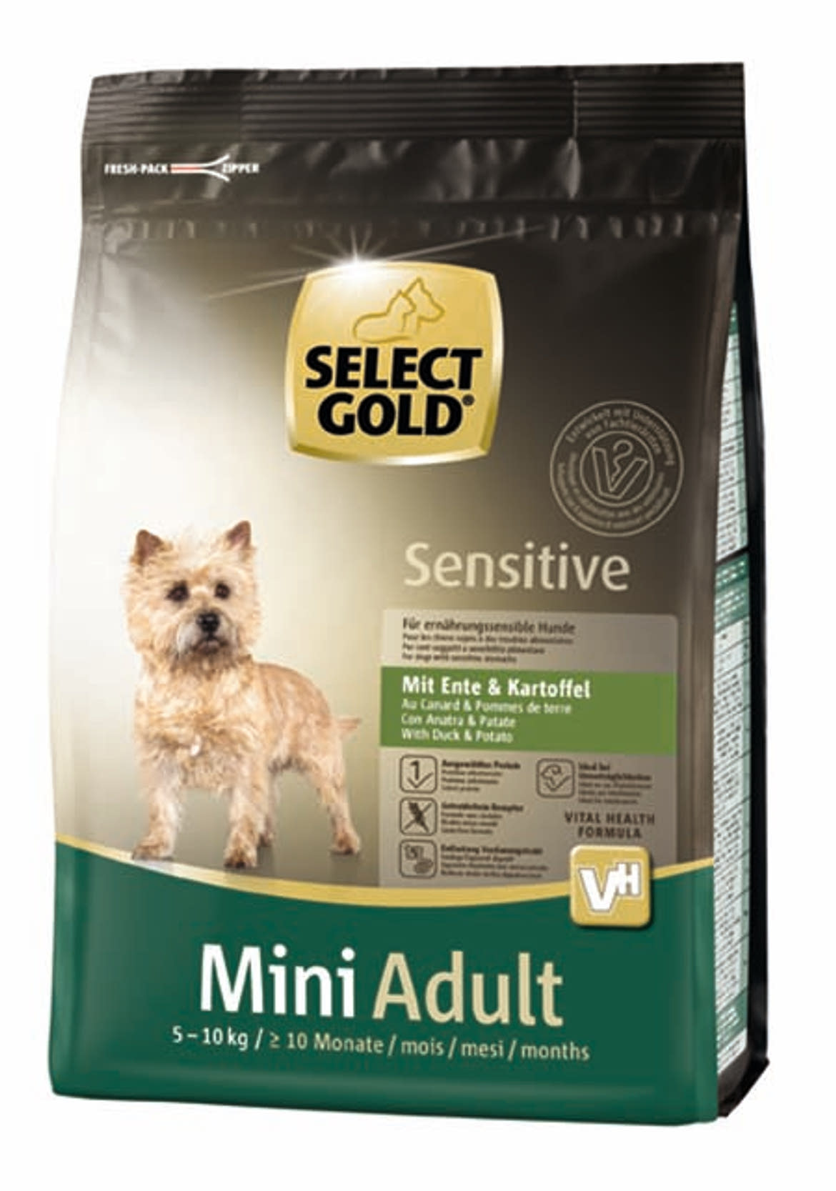 SELECT GOLD Sensitive kutya szárazeledel mini adult kacsa