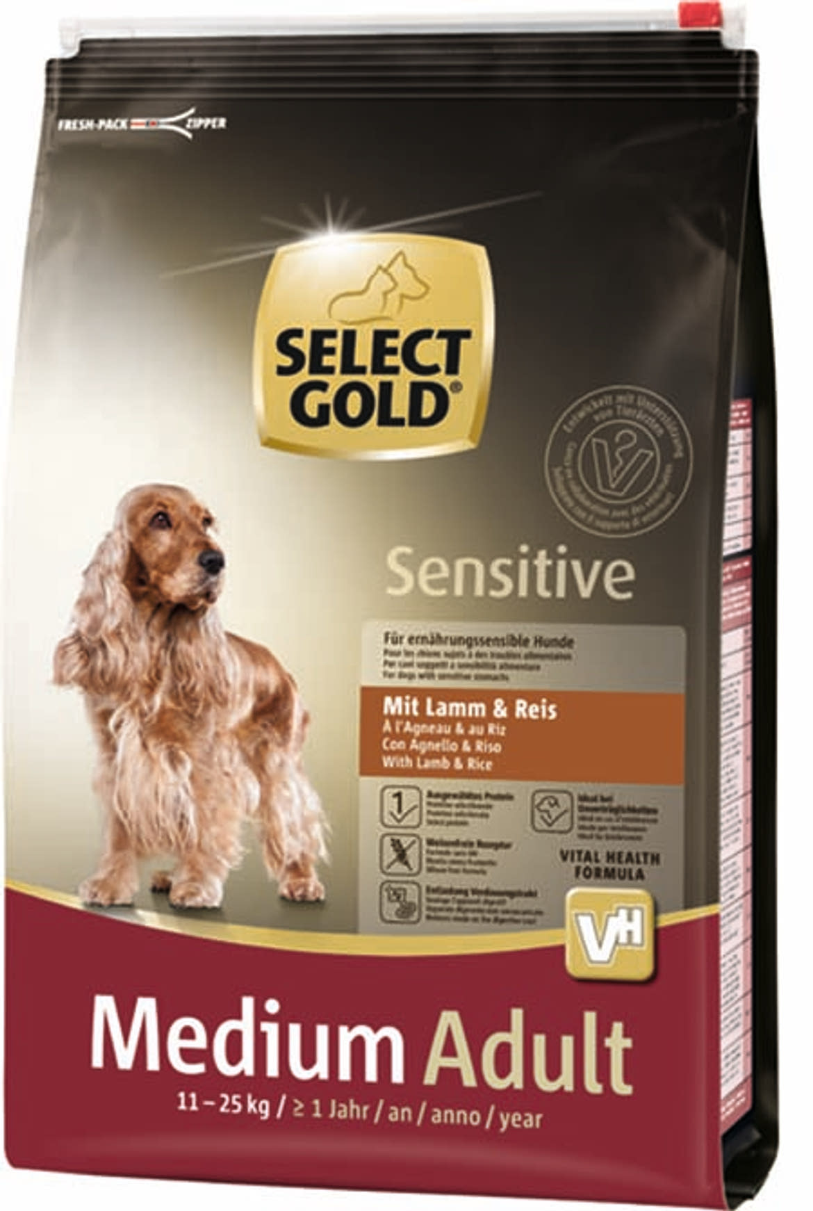 SELECT GOLD Sensitive kutya szárazeledel medium adult bárány& rizs