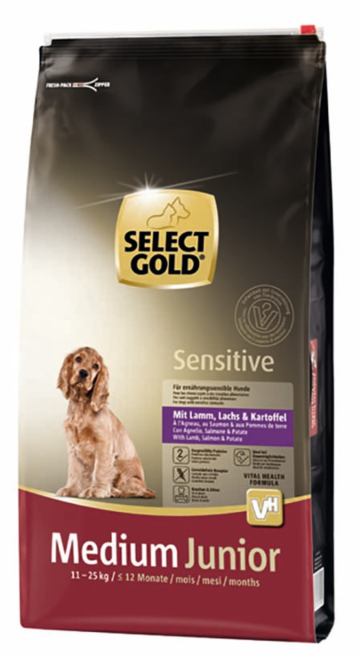 SELECT GOLD Sensitive kutya szárazeledel medium junior bárány