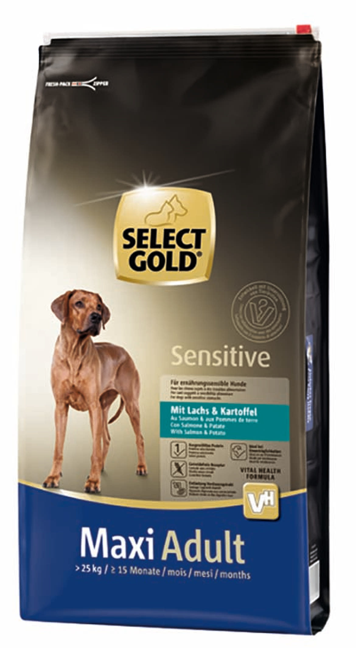 SELECT GOLD Sensitive kutya szárazeledel maxi adult lazac
