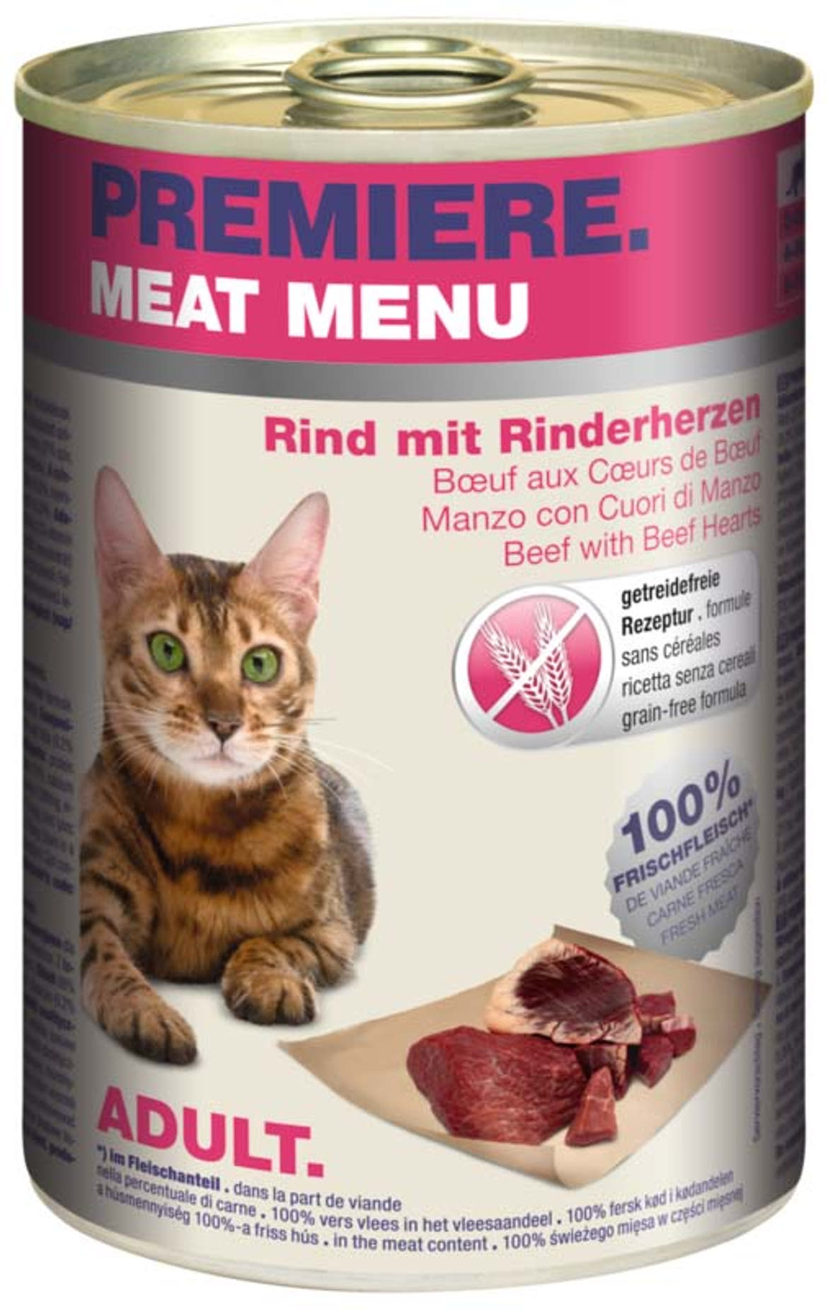 Premiere Meat Menu macska konzerv adult marha&szív