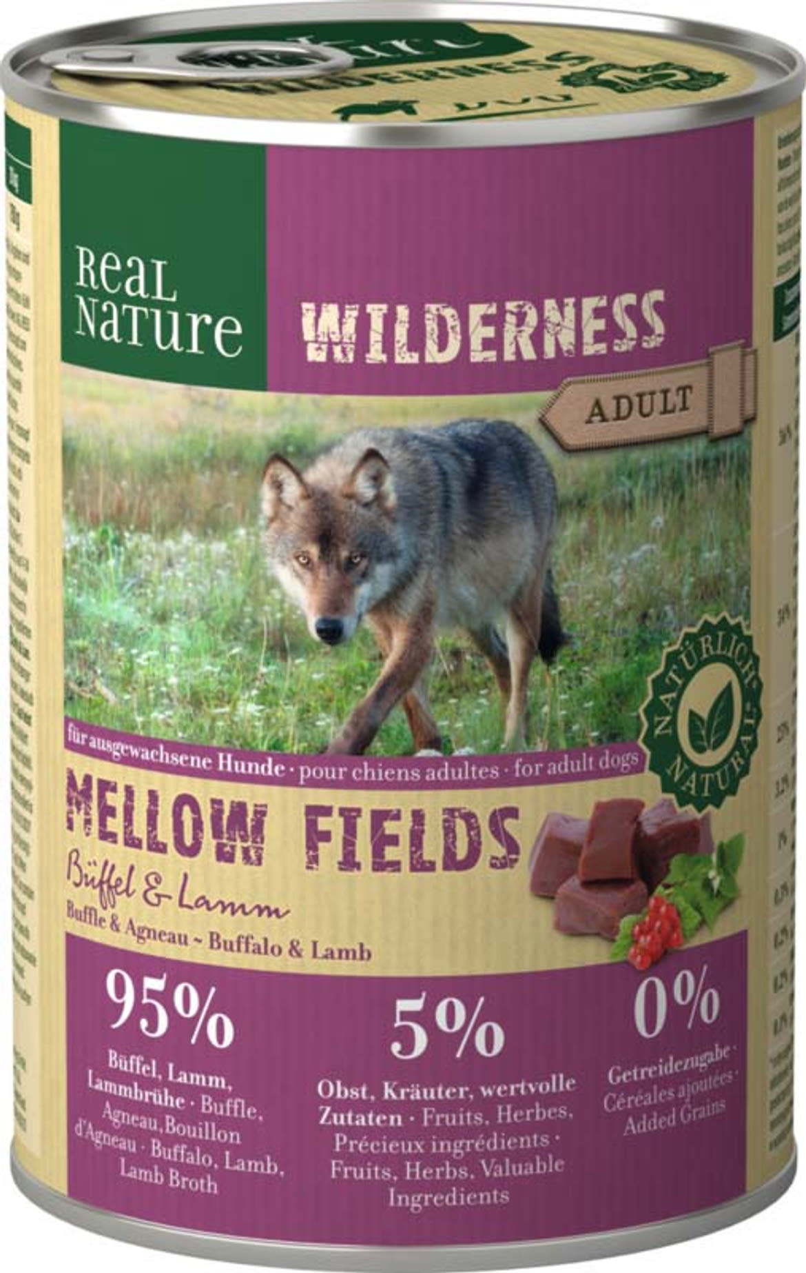 Real Nature Wilderness kutya konzerv adult Mellow Fields bárány&bivaly