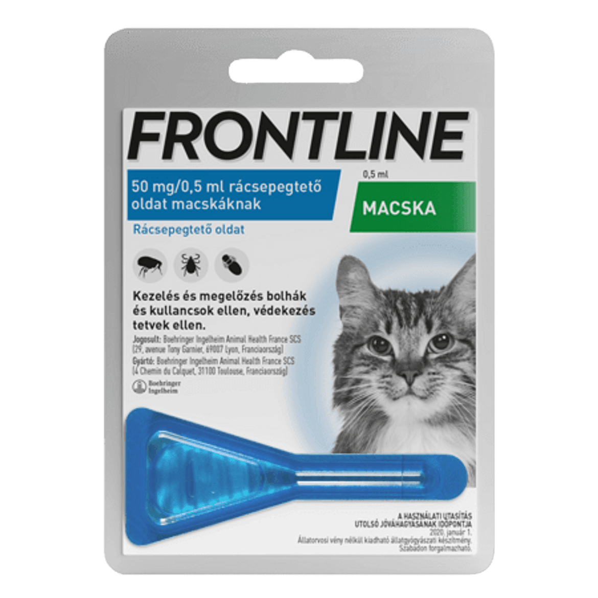 Frontline spot-on kullancs, bolha és tetvek ellen macskáknak