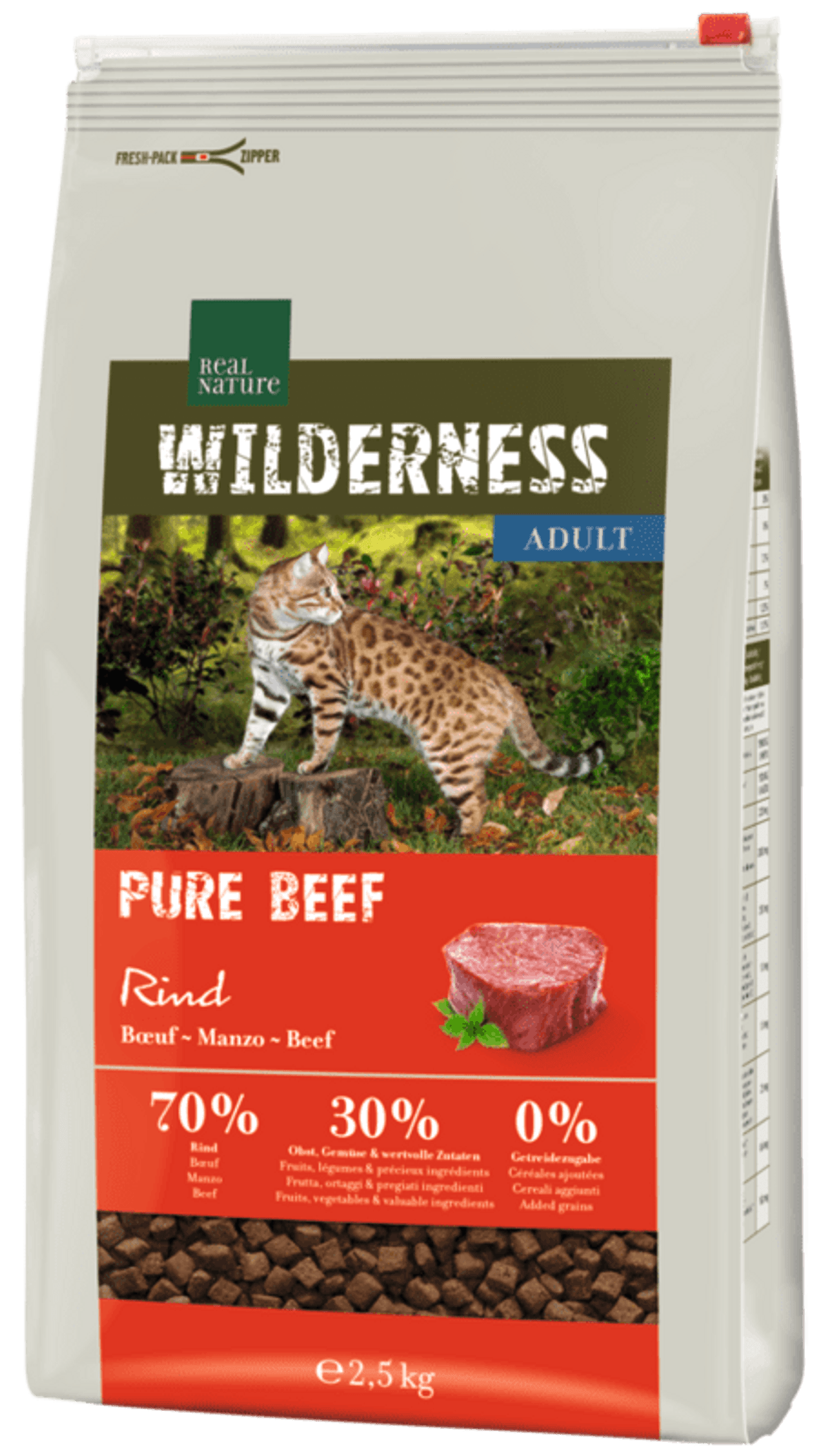 Real Nature Wilderness száraz macskaeledel adult pure marha
