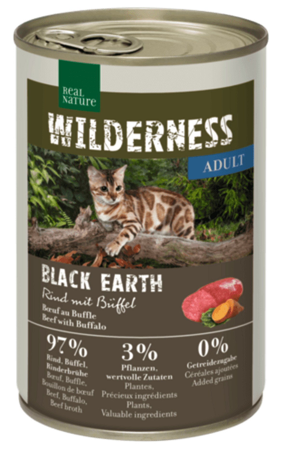 Real Nature Wilderness macska konzerv adult Black Earth marha&bivaly