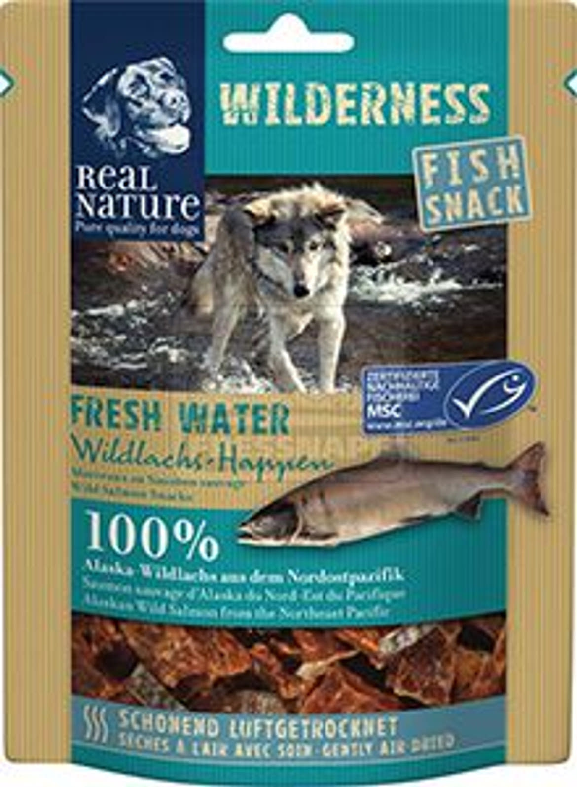 REAL NATURE Wilderness Fish Snack Fresh Water kutya jutalomfalat lazac