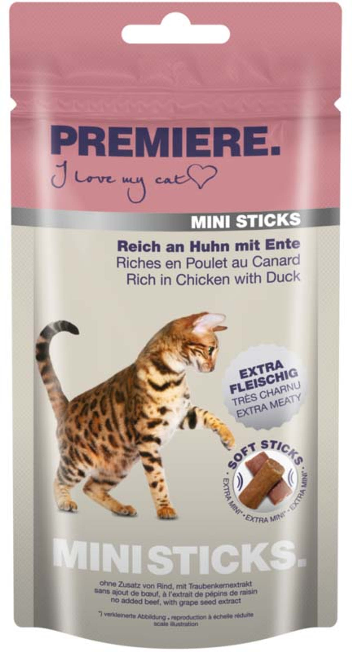 Premiere Mini Sticks macska jutalomfalat csirke&kacsa