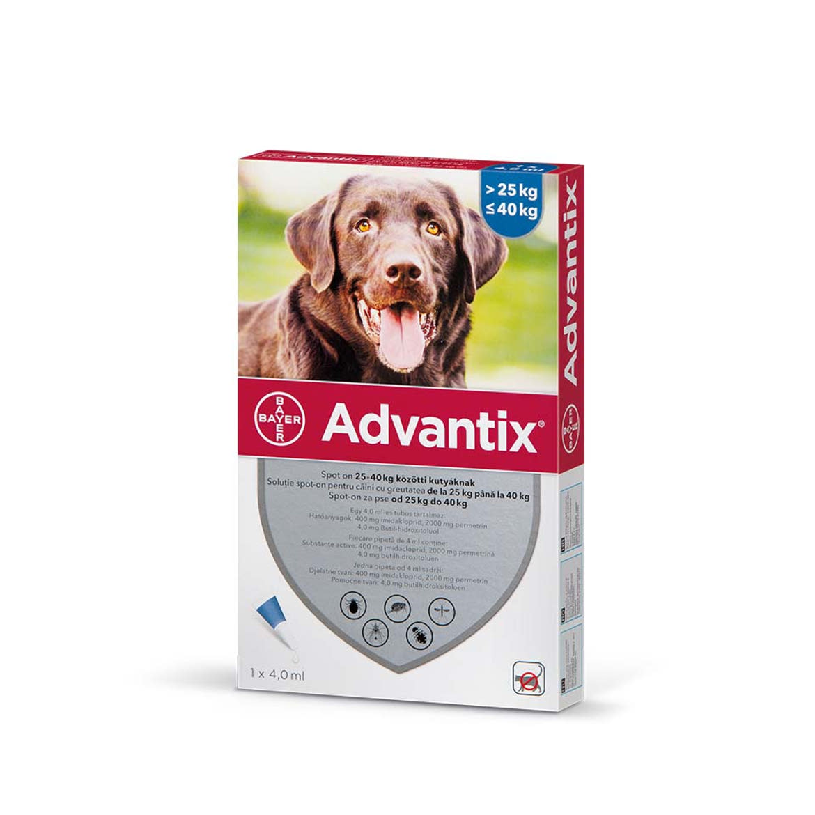 Advantix spot-on kutyáknak 25-40kg 1x4,0ml