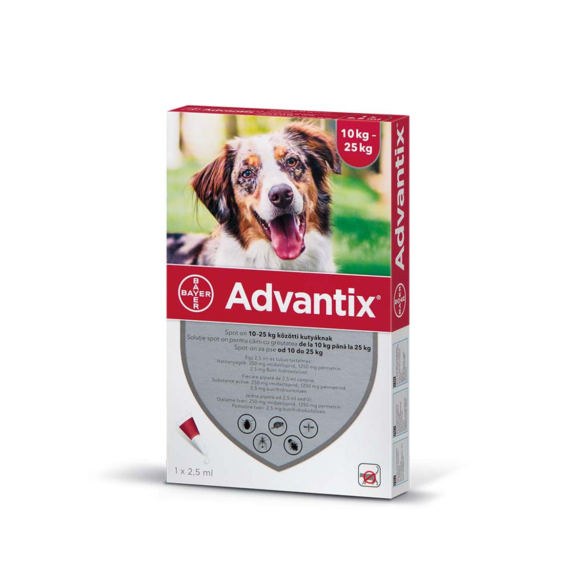 Advantix spot-on kutyáknak 10-25kg 1x2,5ml