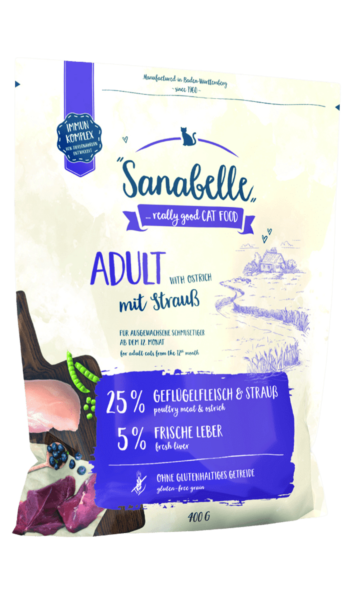 Sanabelle száraz macskaeledel adult strucc