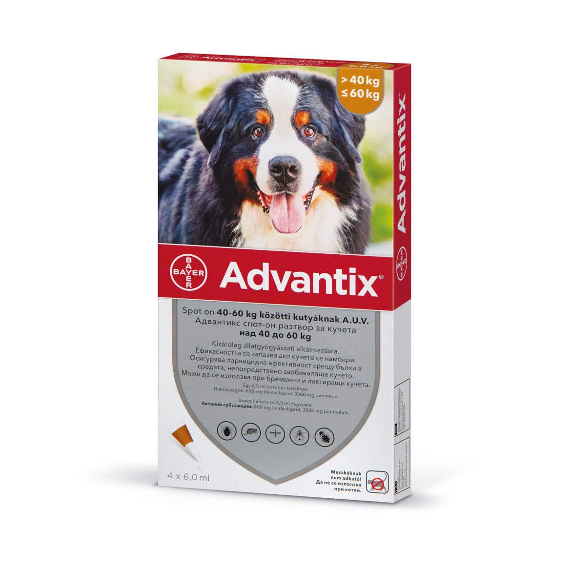 Advantix spot-on kutyáknak 40-60kg 4x6,0ml